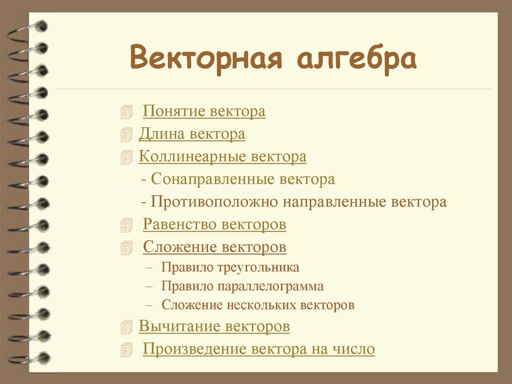 Векторная алгебра