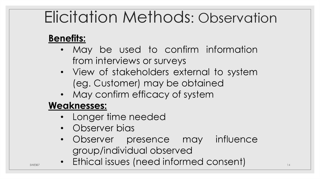 Elicitation Methods: Observation