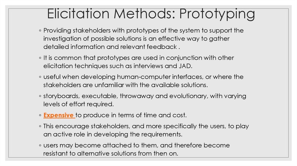 Elicitation Methods: Prototyping