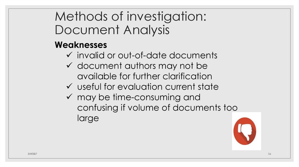Methods of investigation: Document Analysis