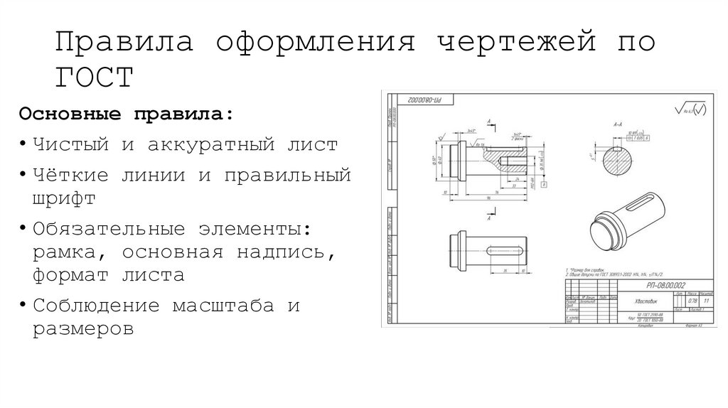 Правила оформления чертежей по ГОСТ