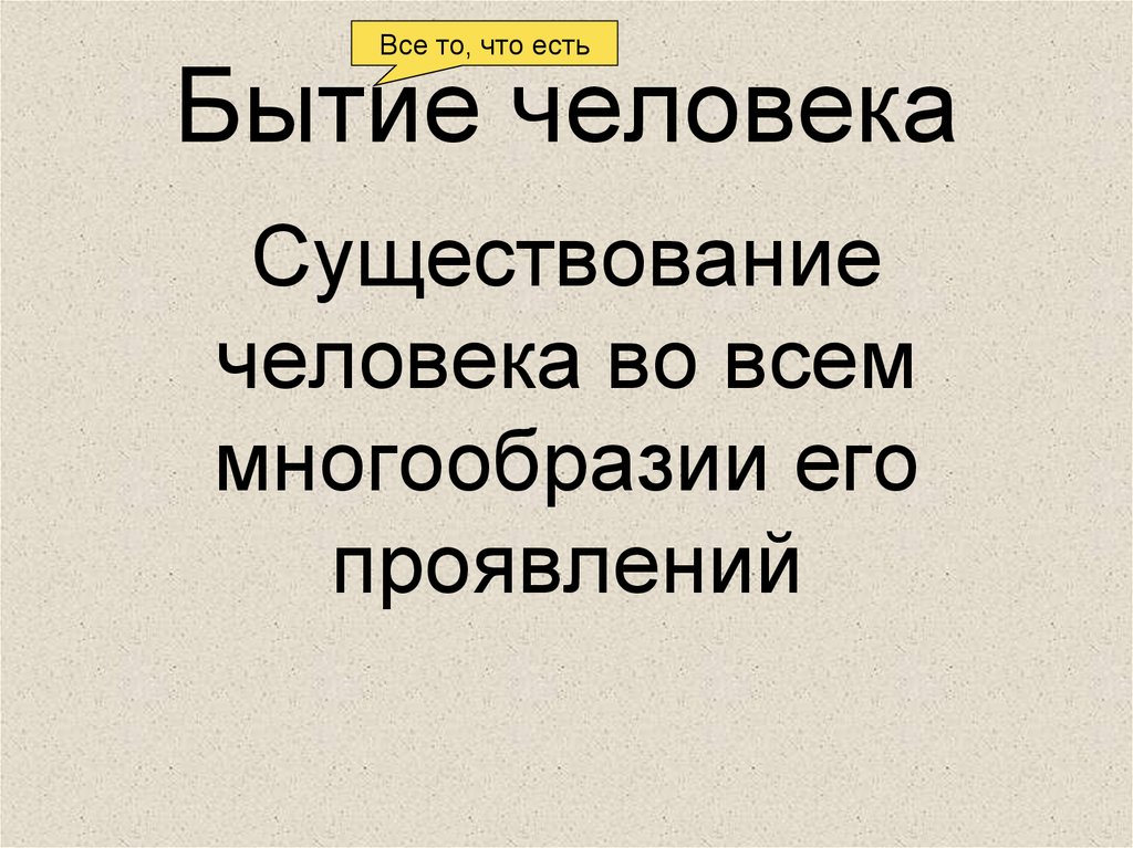 Бытие человека