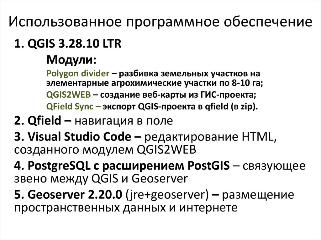 Использованное программное обеспечение