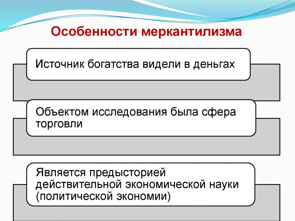 Особенности меркантилизма