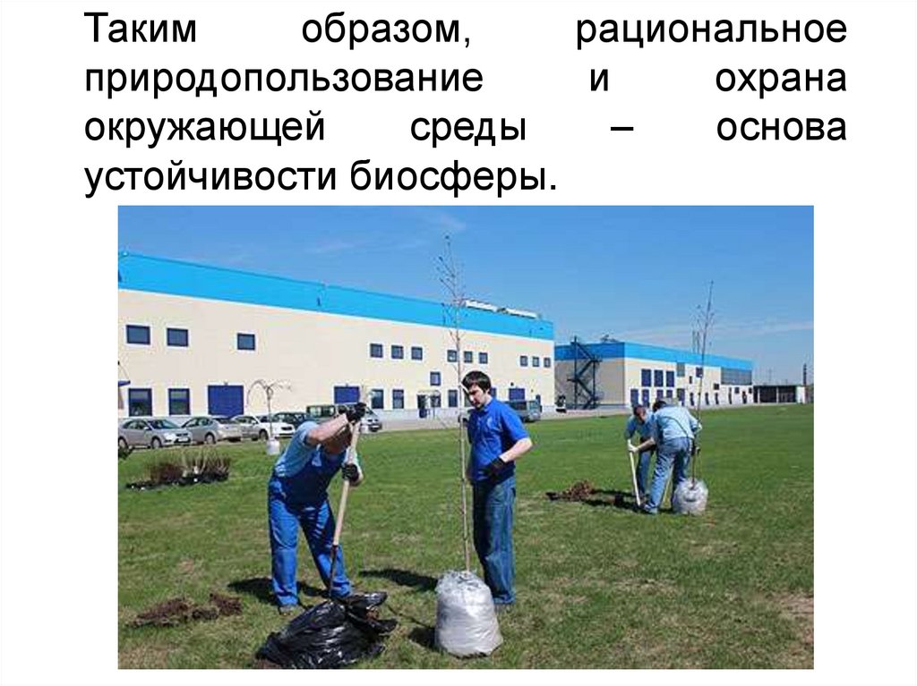 Таким образом, рациональное природопользование и охрана окружающей среды – основа устойчивости биосферы.