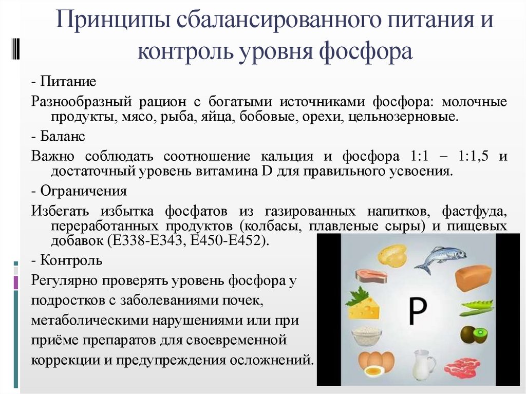 Принципы сбалансированного питания и контроль уровня фосфора