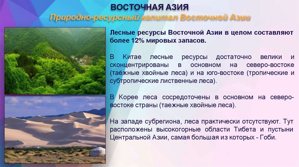 ВОСТОЧНАЯ АЗИЯ Природно-ресурсный капитал Восточной Азии