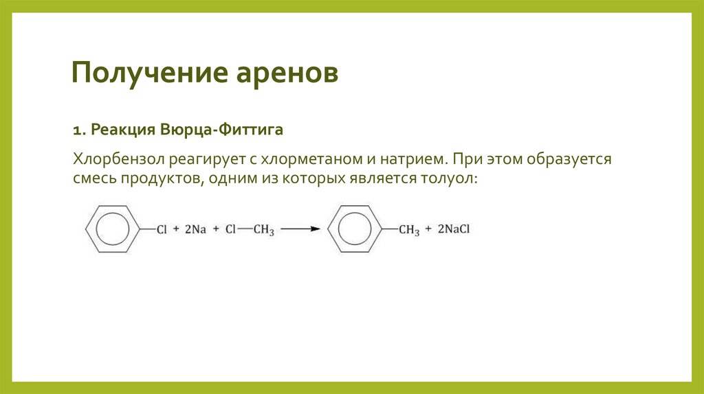 Получение аренов