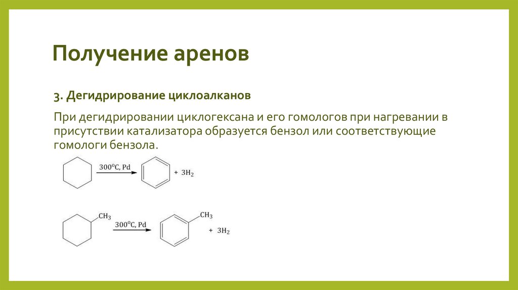 Получение аренов