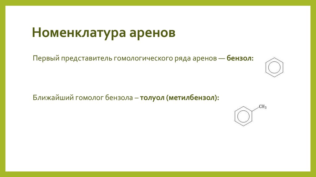 Номенклатура аренов