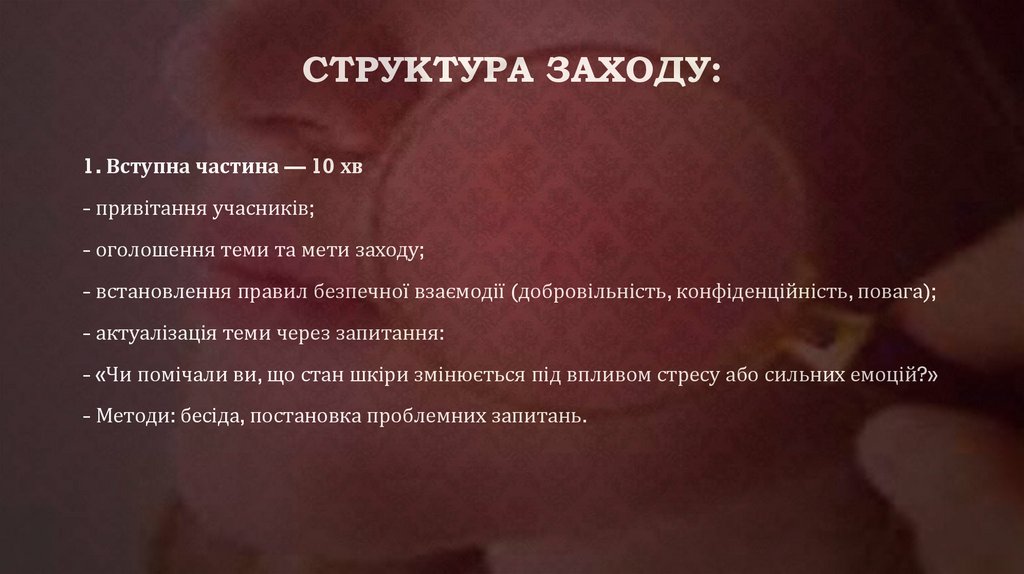 Структура заходу: