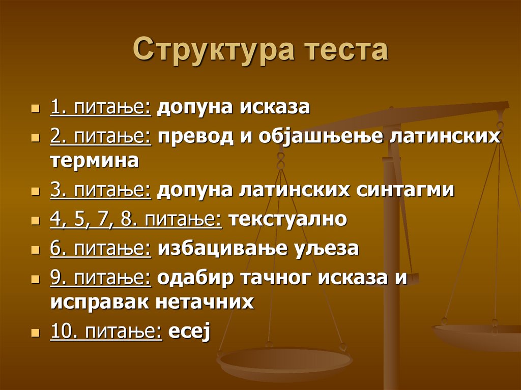 Структура теста