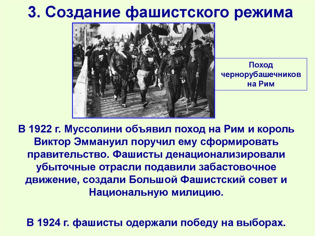 3. Создание фашистского режима