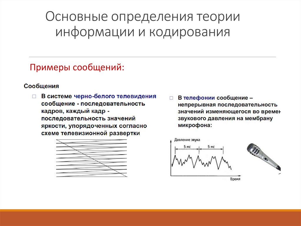 Основные определения теории информации и кодирования