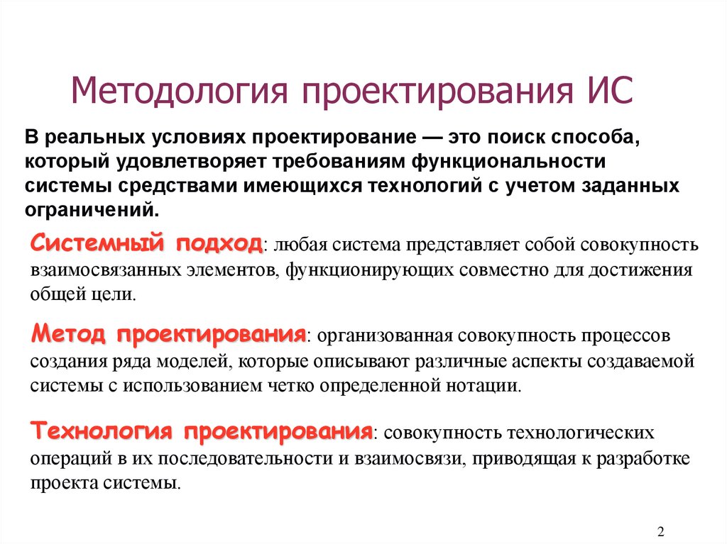 Методология проектирования ИС