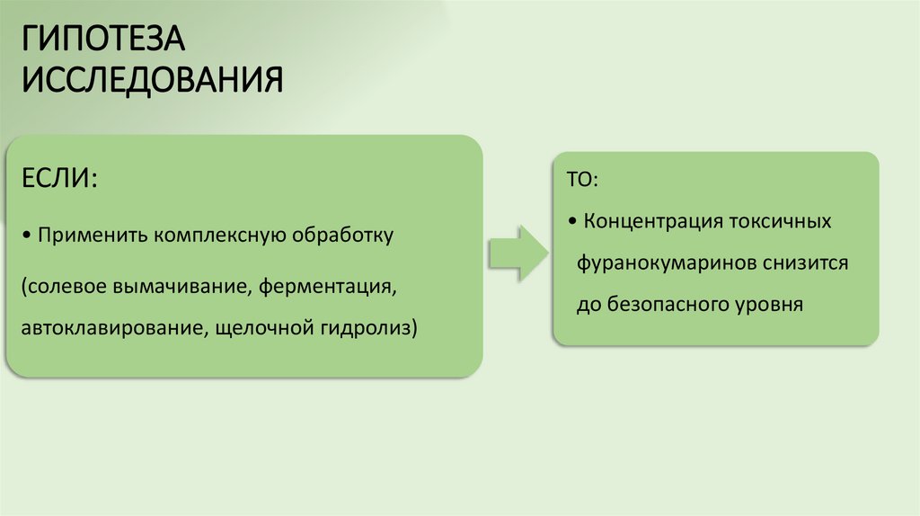 ГИПОТЕЗА ИССЛЕДОВАНИЯ
