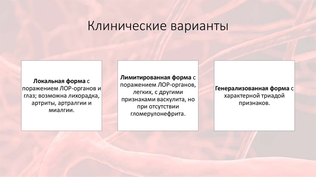 Клинические варианты