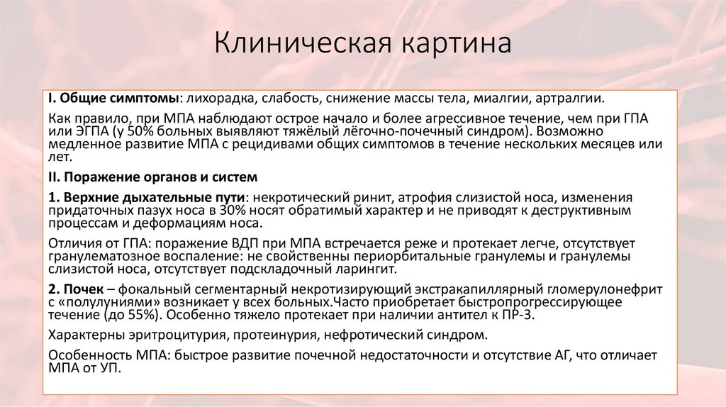 Клиническая картина