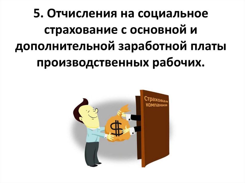 5. Отчисления на социальное страхование с основной и дополнительной заработной платы производственных рабочих.