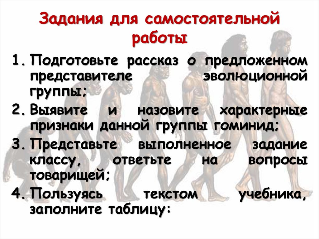 Задания для самостоятельной работы