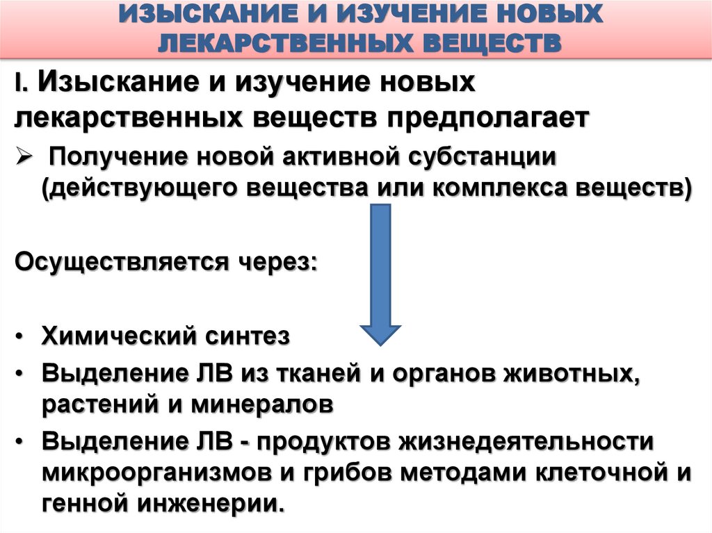 ИЗЫСКАНИЕ И ИЗУЧЕНИЕ НОВЫХ ЛЕКАРСТВЕННЫХ ВЕЩЕСТВ