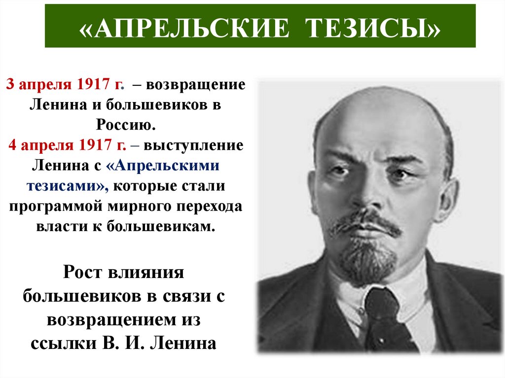 «АПРЕЛЬСКИЕ ТЕЗИСЫ»