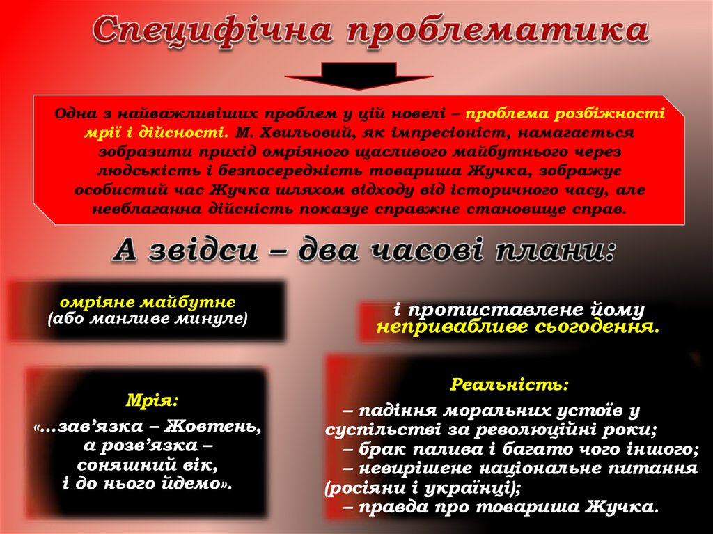 Мрія: «…зав’язка – Жовтень, а розв’язка – соняшний вік, і до нього йдемо».
