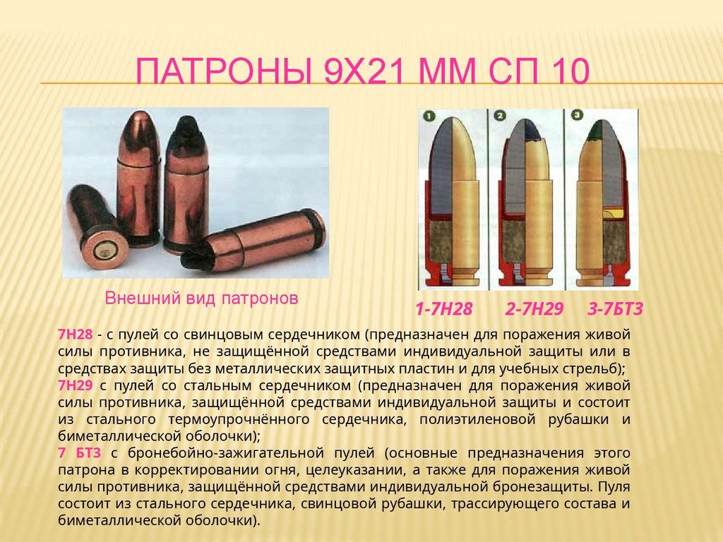 Патроны 9х21 мм СП 10