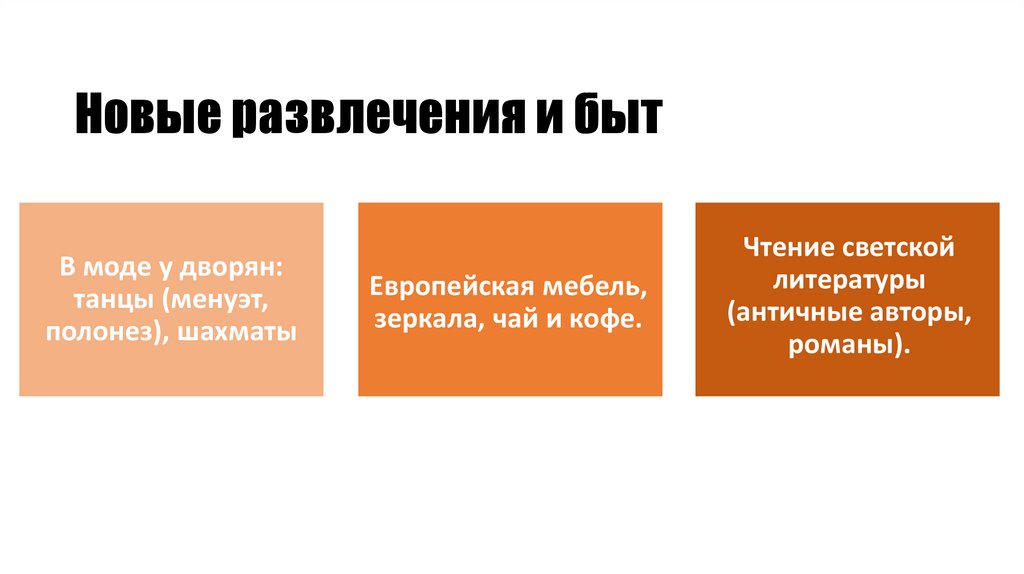 Новые развлечения и быт