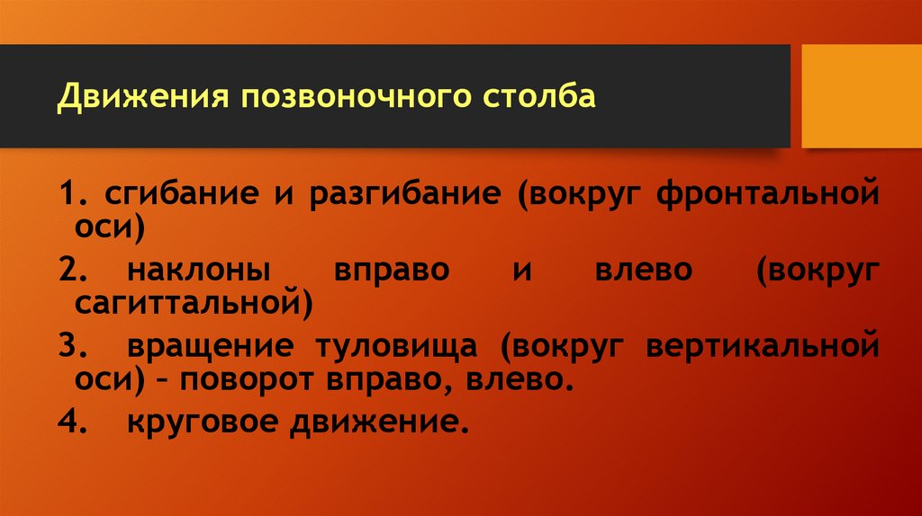 Движения позвоночного столба