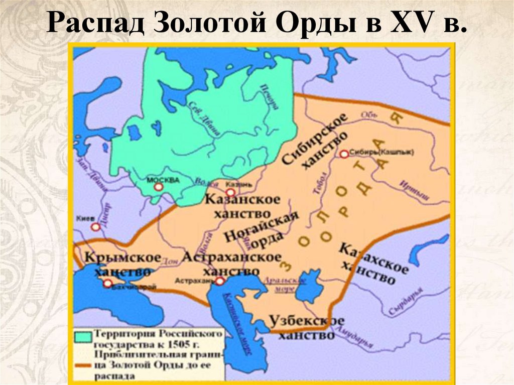 Распад Золотой Орды в XV в.
