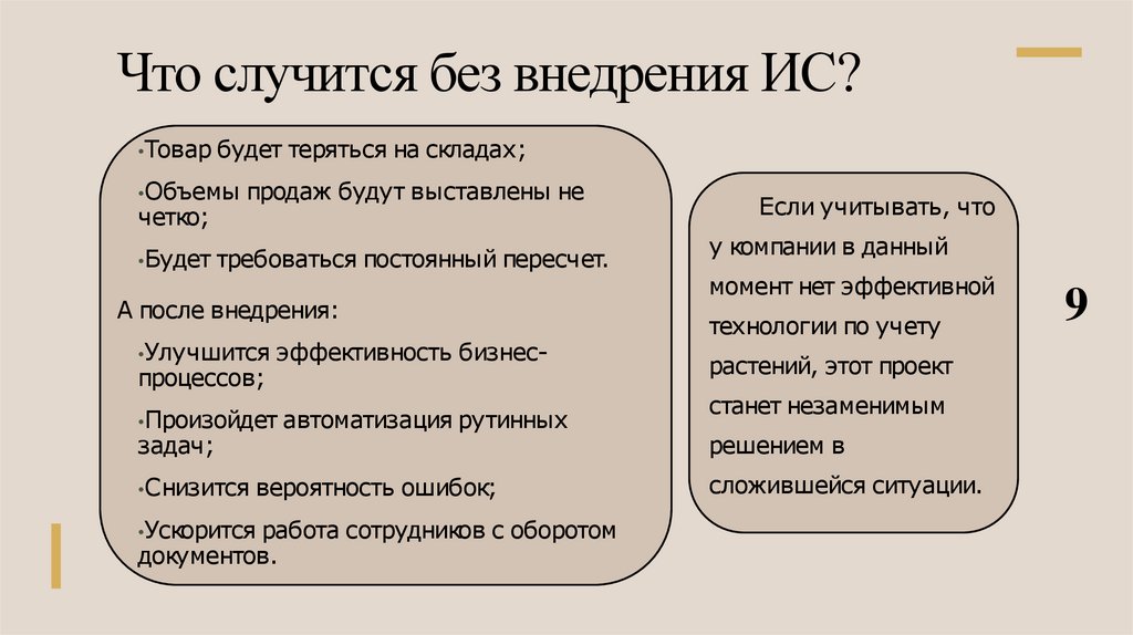 Что случится без внедрения ИС?