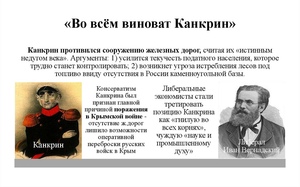 «Во всём виноват Канкрин»