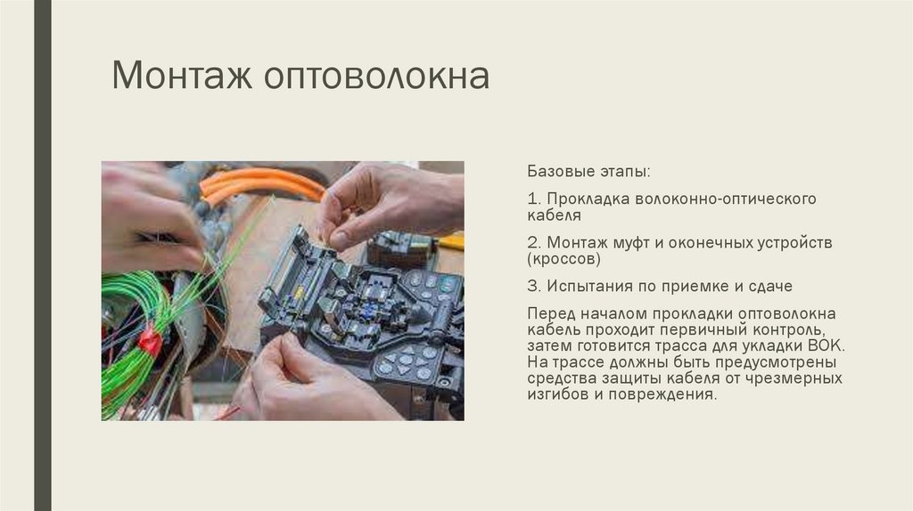 Монтаж оптоволокна