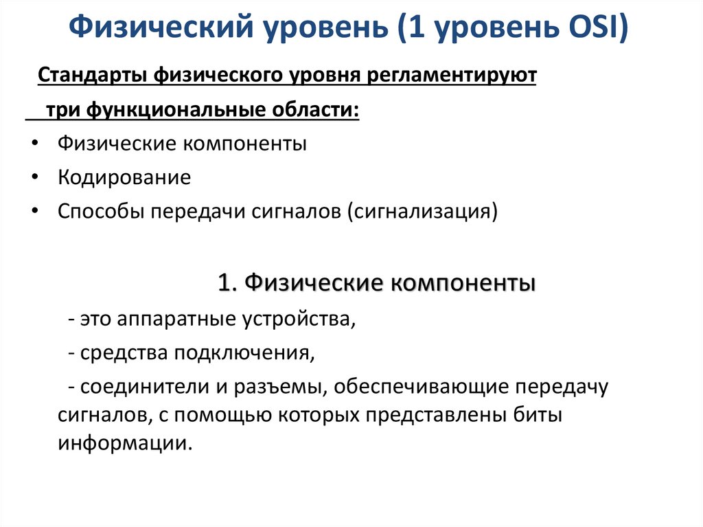 Физический уровень (1 уровень OSI)