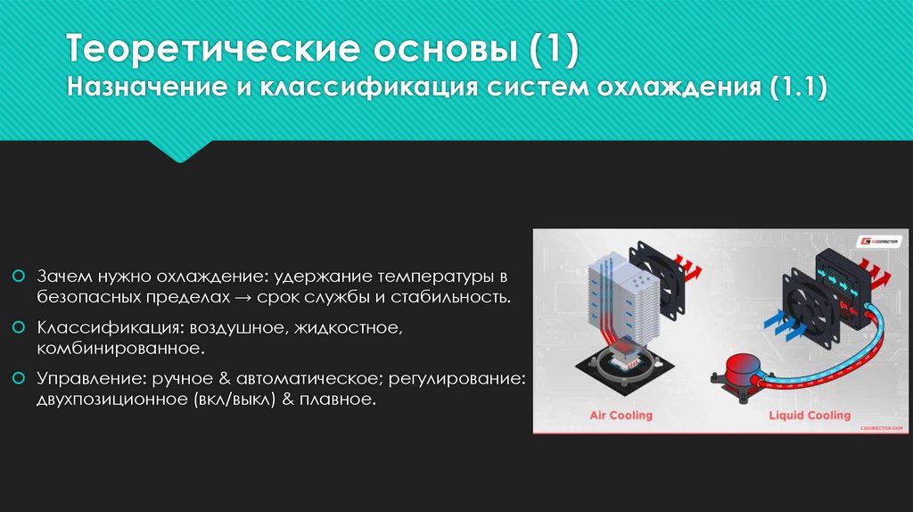 Теоретические основы (1) Назначение и классификация систем охлаждения (1.1)