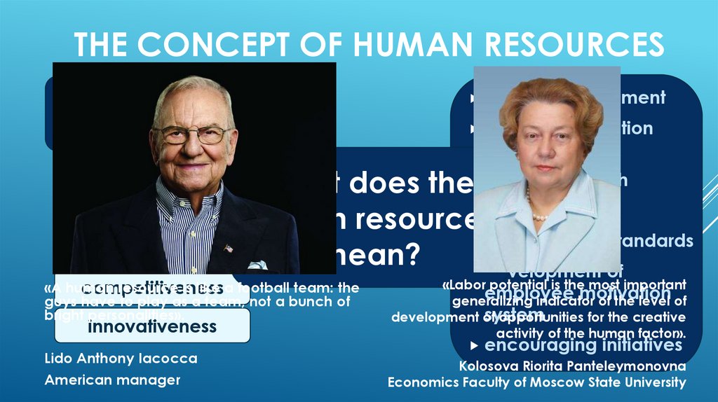 The concept of human resources