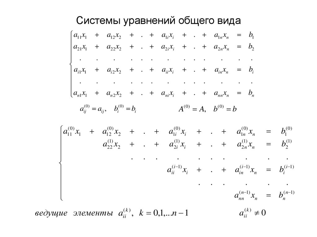 Системы уравнений общего вида
