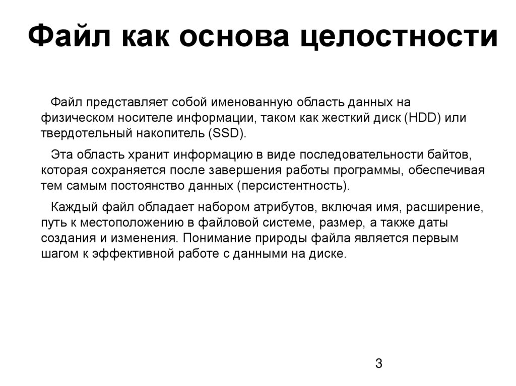Файл как основа целостности