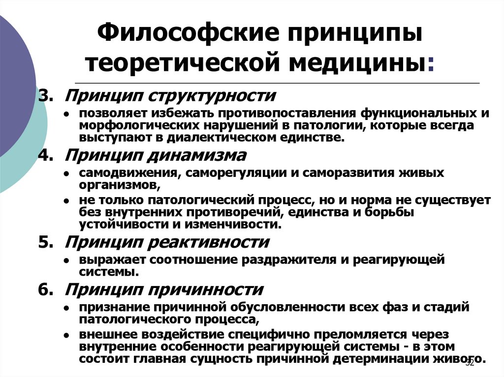 Философские принципы теоретической медицины: