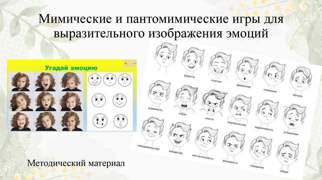 Мимические и пантомимические игры для выразительного изображения эмоций