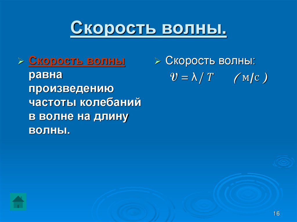 Скорость волны.
