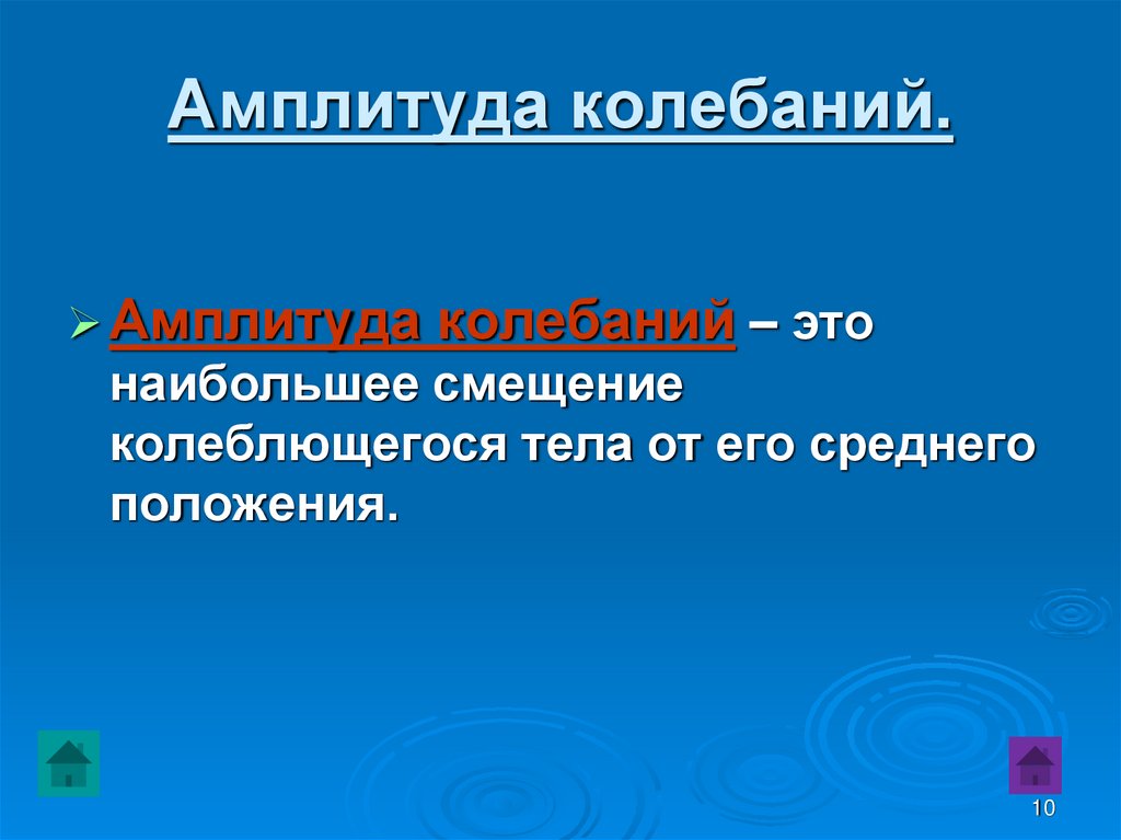 Амплитуда колебаний.