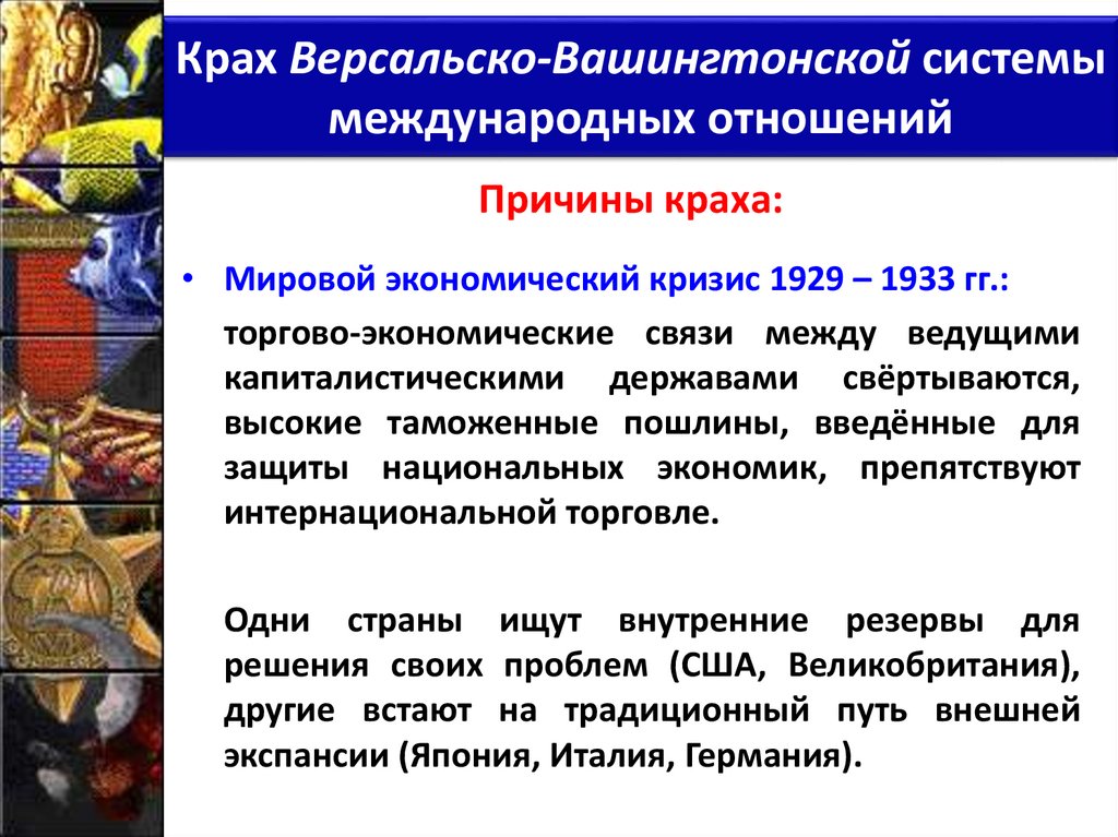 Крах Версальско-Вашингтонской системы международных отношений