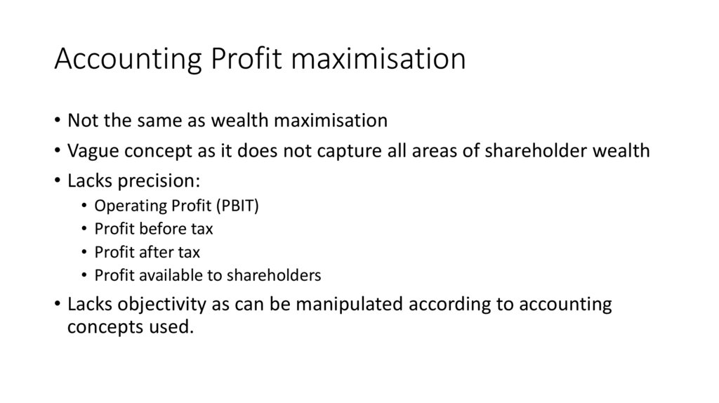 Accounting Profit maximisation