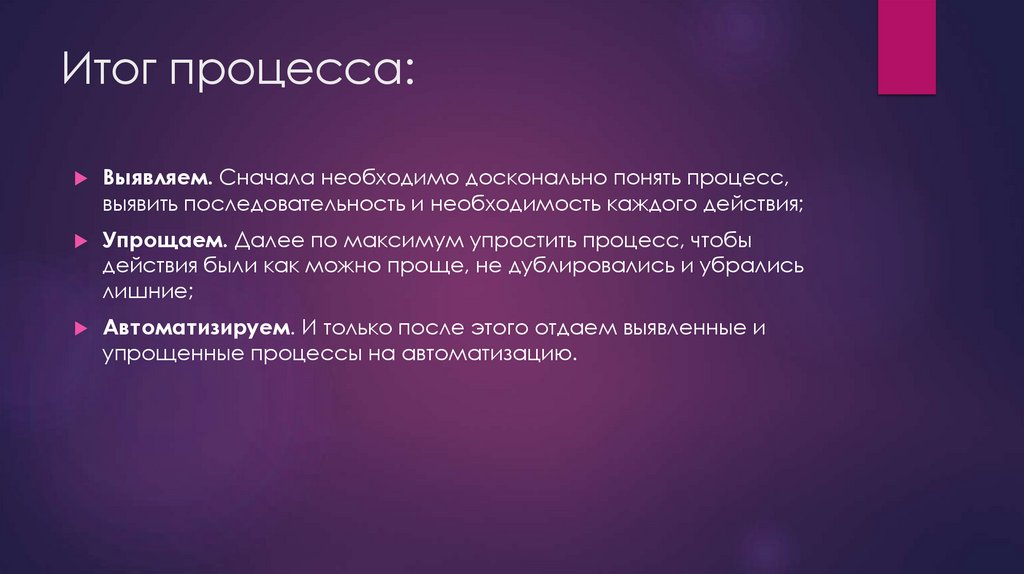 Итог процесса: