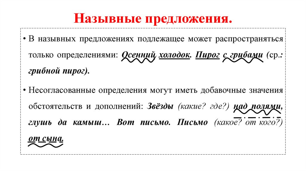 Назывные предложения.