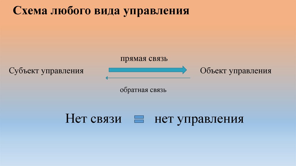 Схема любого вида управления