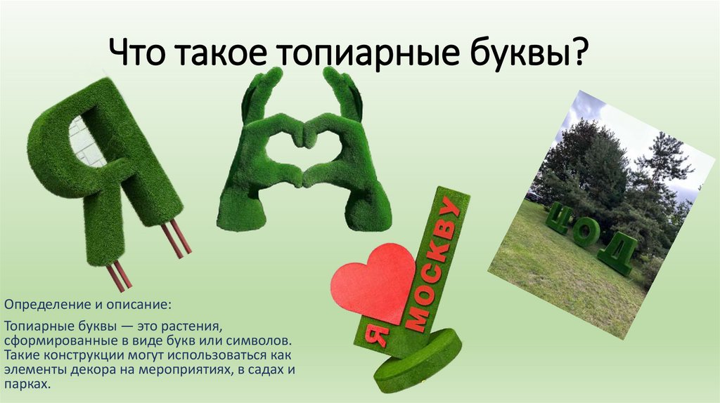 Что такое топиарные буквы?