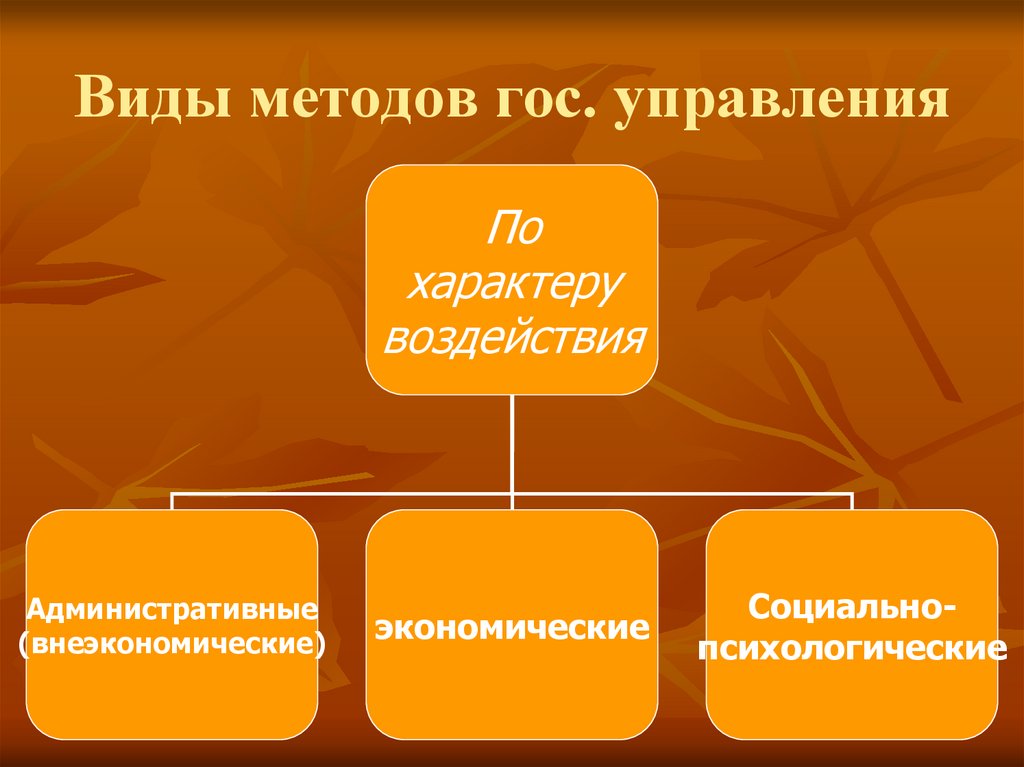 Виды методов гос. управления